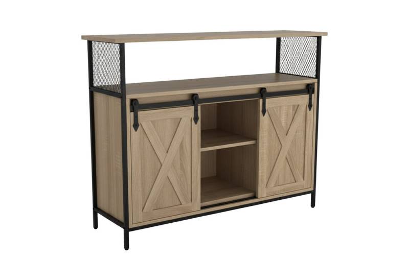 relaxdays Küchenbuffet Sideboard mit Schiebetüren hellbraun relaxdays Küchenbuffet Sideboard mit Schiebetüren hellbraun von relaxdays