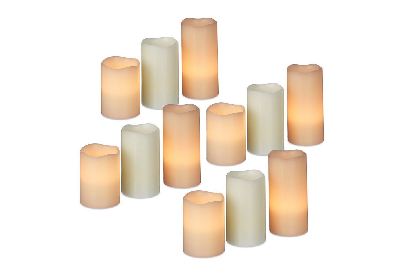 relaxdays LED-Kerze 12 x LED Kerzen Echtwachs relaxdays LED-Kerze 12 x LED Kerzen Echtwachs von relaxdays