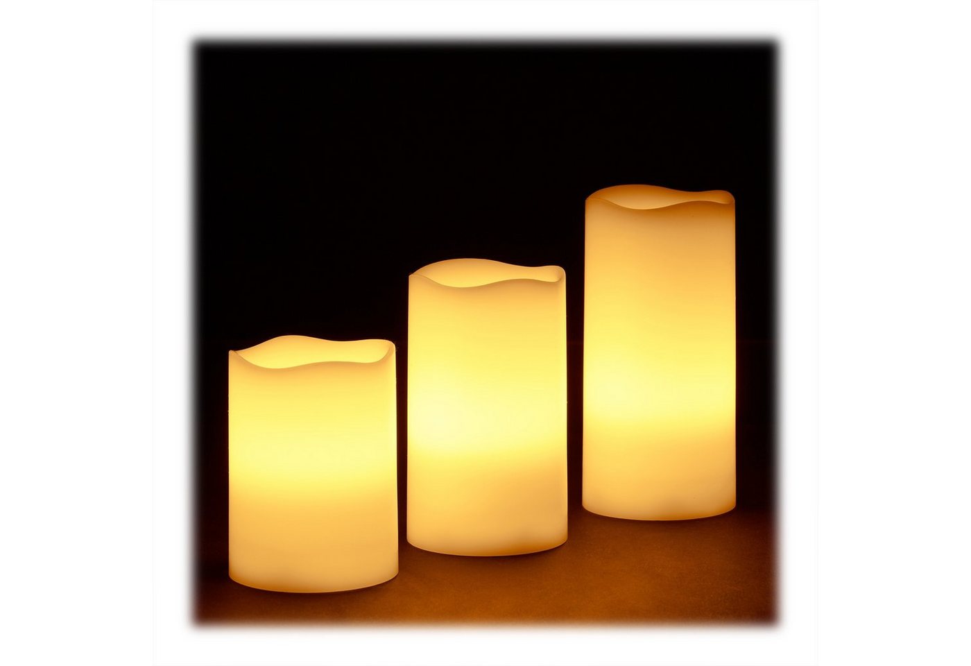 relaxdays LED-Kerze Echtwachs im 3er Set relaxdays LED-Kerze Echtwachs im 3er Set von relaxdays