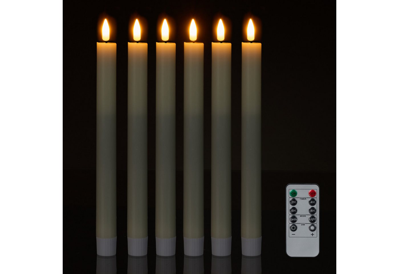 relaxdays LED-Kerze LED Stabkerzen mit Timer 6er Set relaxdays LED-Kerze LED Stabkerzen mit Timer 6er Set von relaxdays