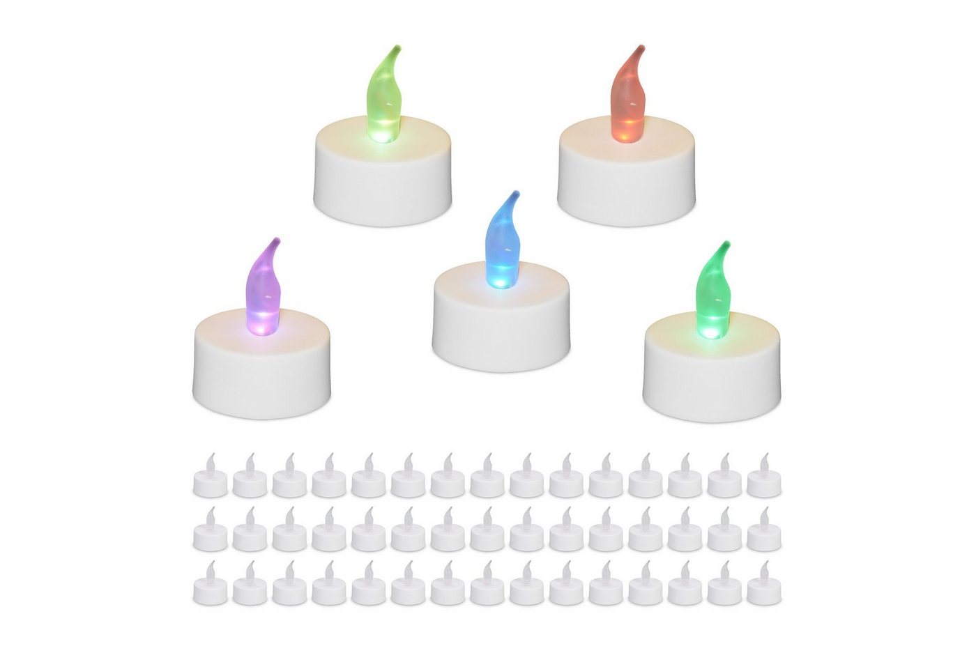 relaxdays LED-Kerze LED Teelichter mit Farbwechsel 50er Set relaxdays LED-Kerze LED Teelichter mit Farbwechsel 50er Set von relaxdays