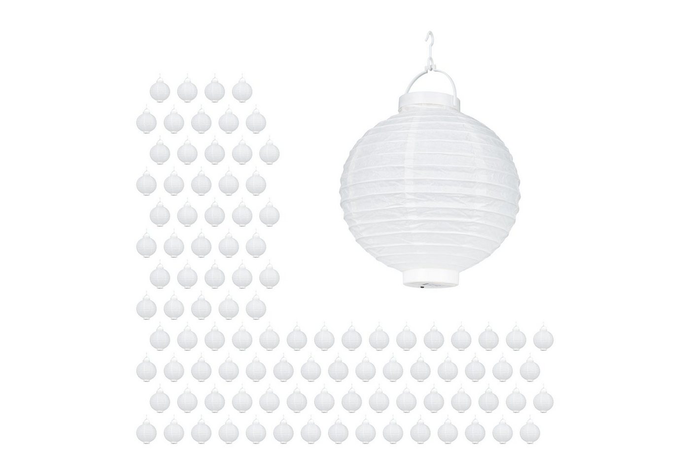 relaxdays LED Lampion 100 x LED Lampions weiß von relaxdays