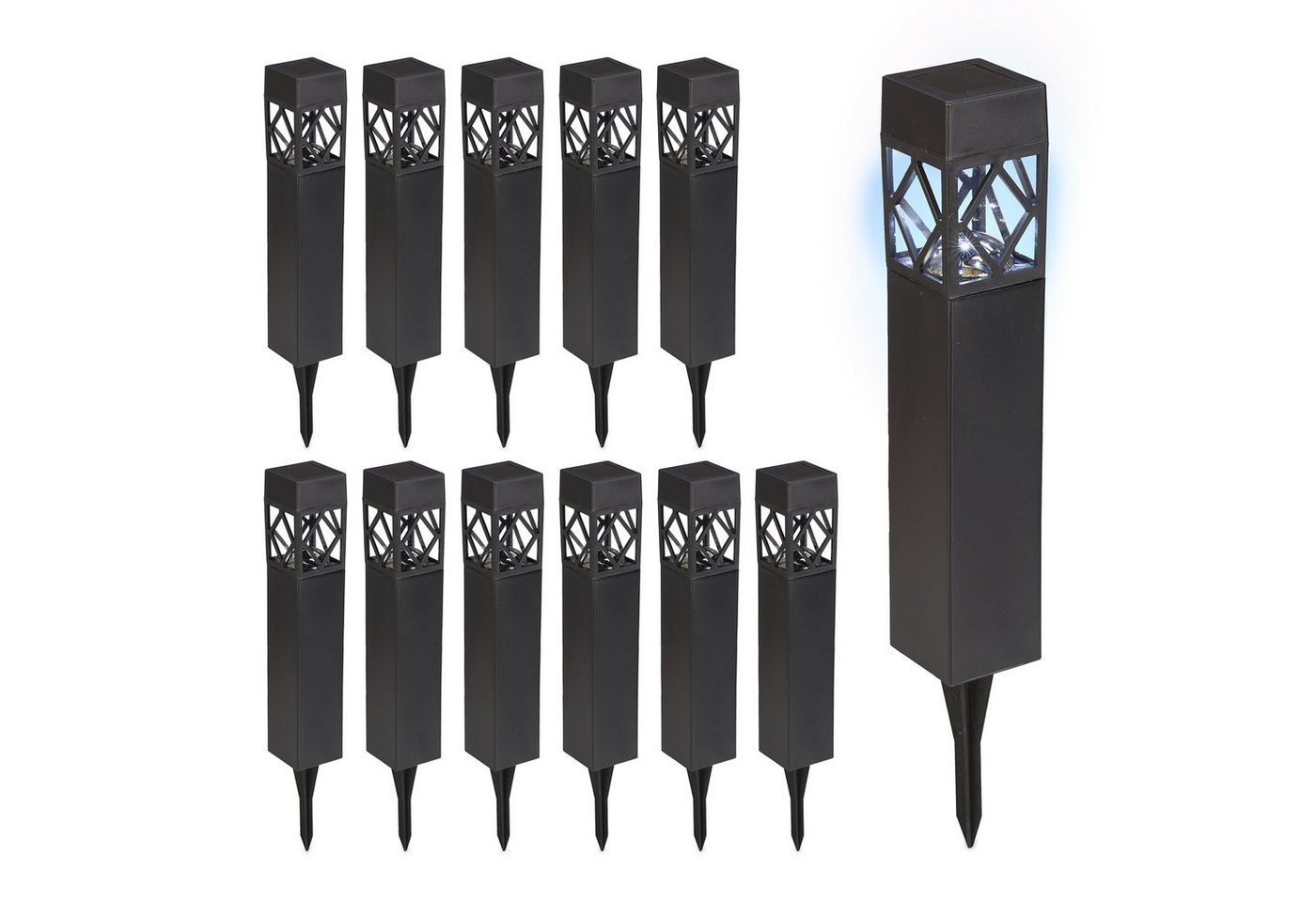relaxdays LED Solarleuchte Solarlampen Set, 12er Pack relaxdays LED Solarleuchte Solarlampen Set, 12er Pack von relaxdays