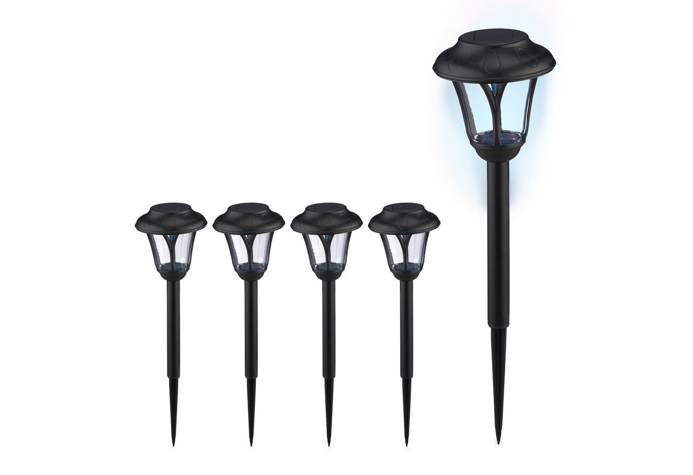 relaxdays LED Solarleuchte Solarlampen Set, 5er Pack von relaxdays