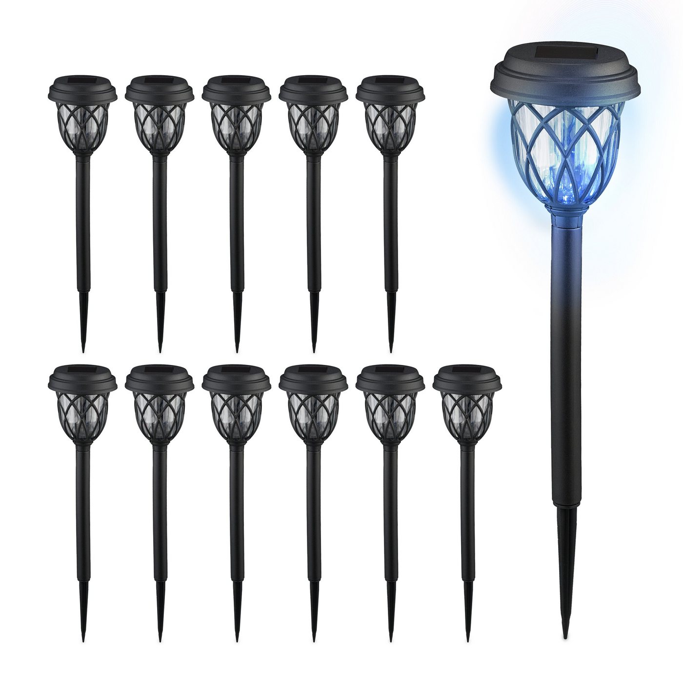 relaxdays LED Solarleuchte Solarlampen-Set Laterne, 12er Pack von relaxdays