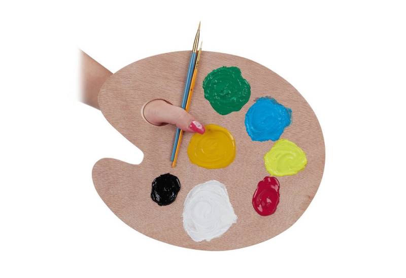 relaxdays Malpalette Mischpalette aus Holz, M von relaxdays