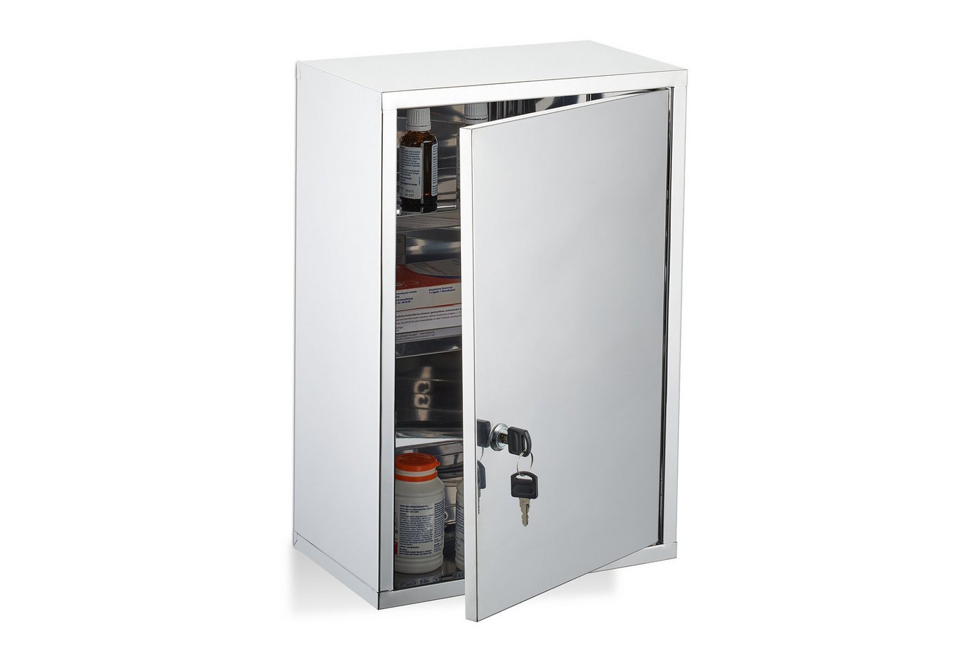 relaxdays Medizinschrank glänzender Edelstahl relaxdays Medizinschrank glänzender Edelstahl von relaxdays