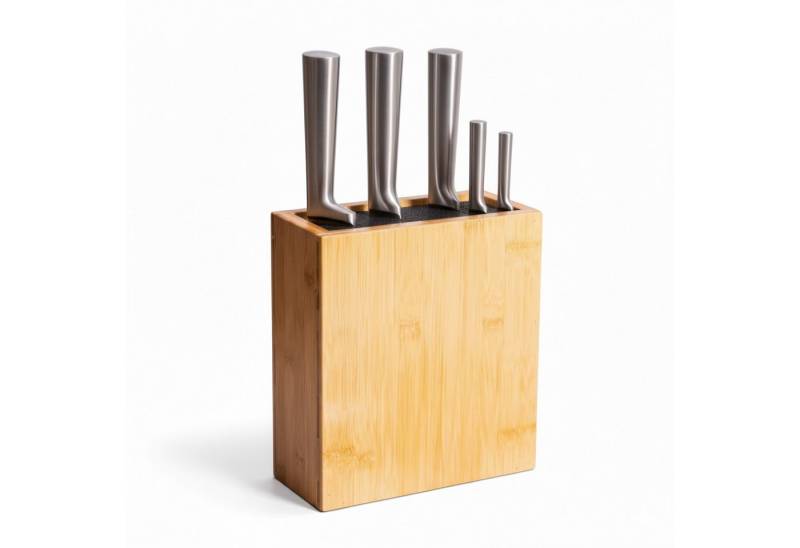 relaxdays Messerblock Bambus mit Borsteneinsatz relaxdays Messerblock Bambus mit Borsteneinsatz von relaxdays