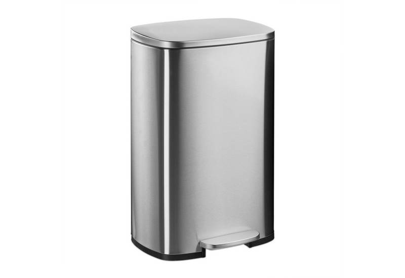 relaxdays Mülleimer Küche 50 Lit, silber von relaxdays