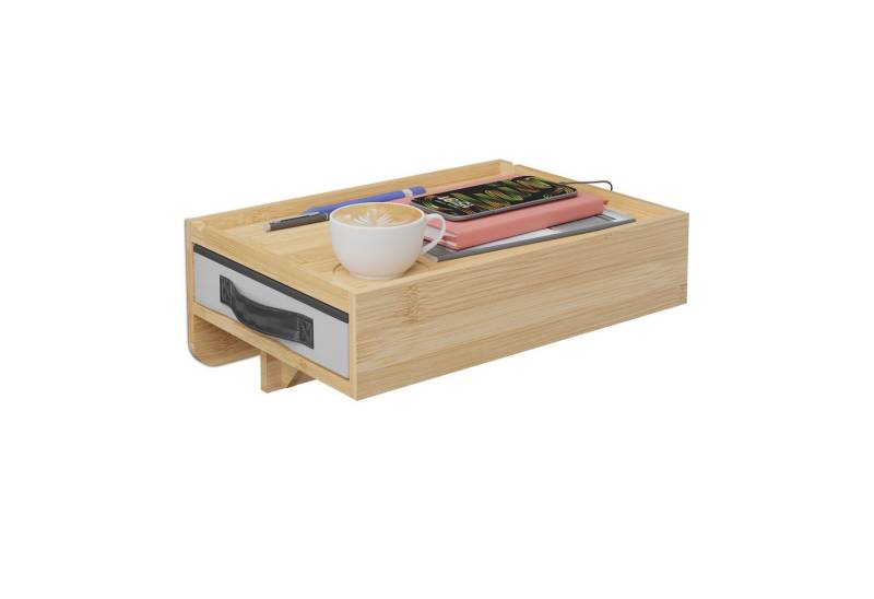 relaxdays Nachttisch Klemmbarer Nachttisch aus Bambus, natur von relaxdays