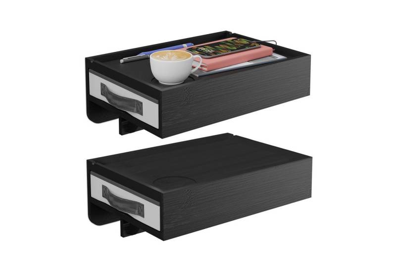 relaxdays Nachttisch Klemmbarer Nachttisch aus Bambus 2er Set, schwarz relaxdays Nachttisch Klemmbarer Nachttisch aus Bambus 2er Set, schwarz von relaxdays