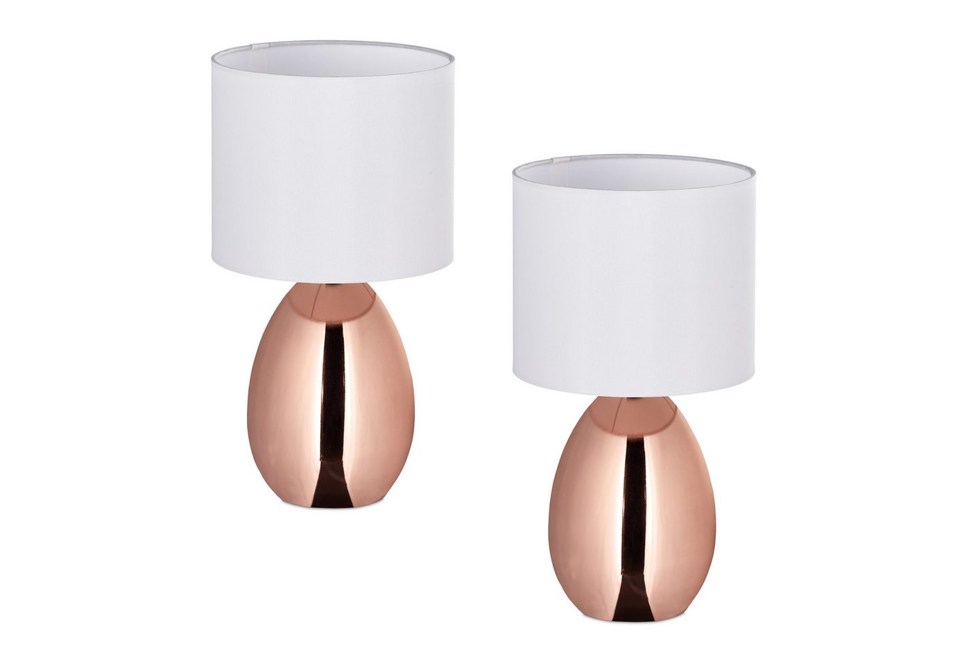 relaxdays Nachttischlampe 2er Set, Ein-/Ausschalter, Kupfer relaxdays Nachttischlampe 2er Set, Ein-/Ausschalter, Kupfer von relaxdays
