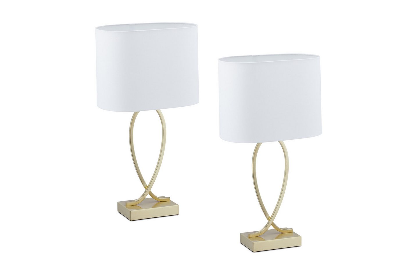 relaxdays Nachttischlampe Tischlampe geschwungener Fuß 2er Set, ohne Leuchtmittel, Gold relaxdays Nachttischlampe Tischlampe geschwungener Fuß 2er Set, ohne Leuchtmittel, Gold von relaxdays
