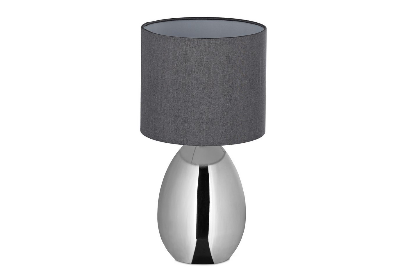 relaxdays Nachttischlampe mit Touch silb von relaxdays