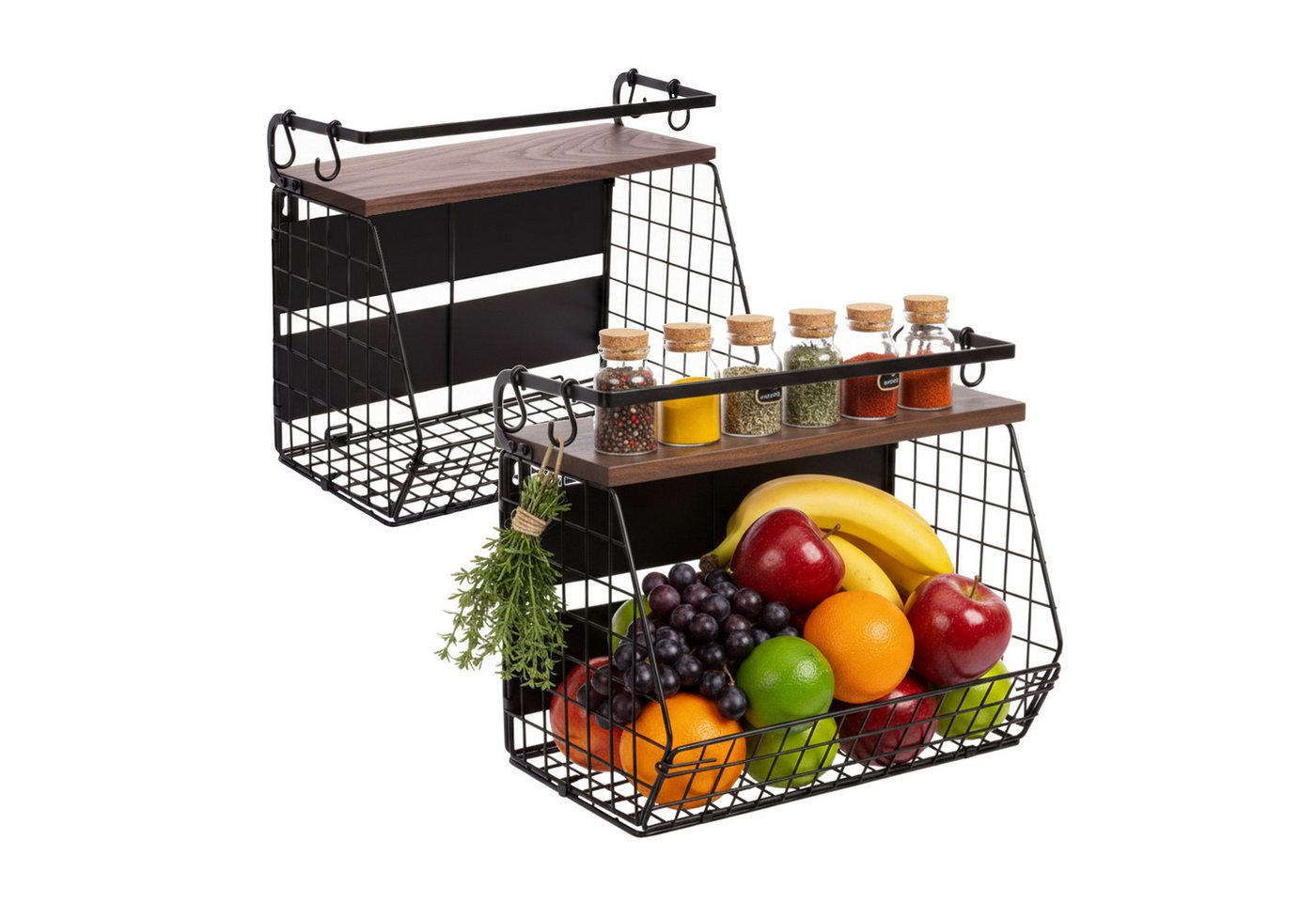relaxdays Obstschale Obstkorb Wandregal magnetisch 2er Set, Eisen, A relaxdays Obstschale Obstkorb Wandregal magnetisch 2er Set, Eisen, A von relaxdays