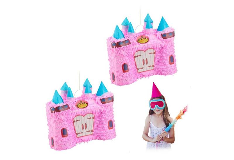 relaxdays Papierdekoration 2 x Pinata Schloss von relaxdays