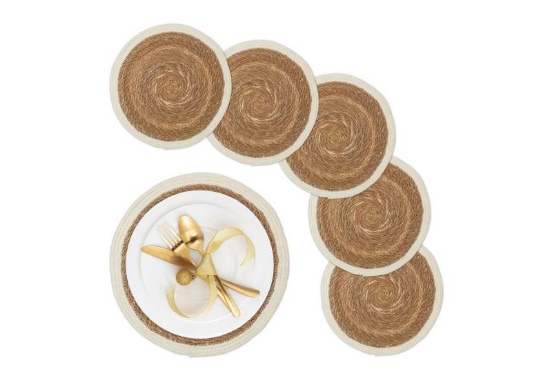 relaxdays Platzset Geflochtene Tischsets 6-teilig von relaxdays