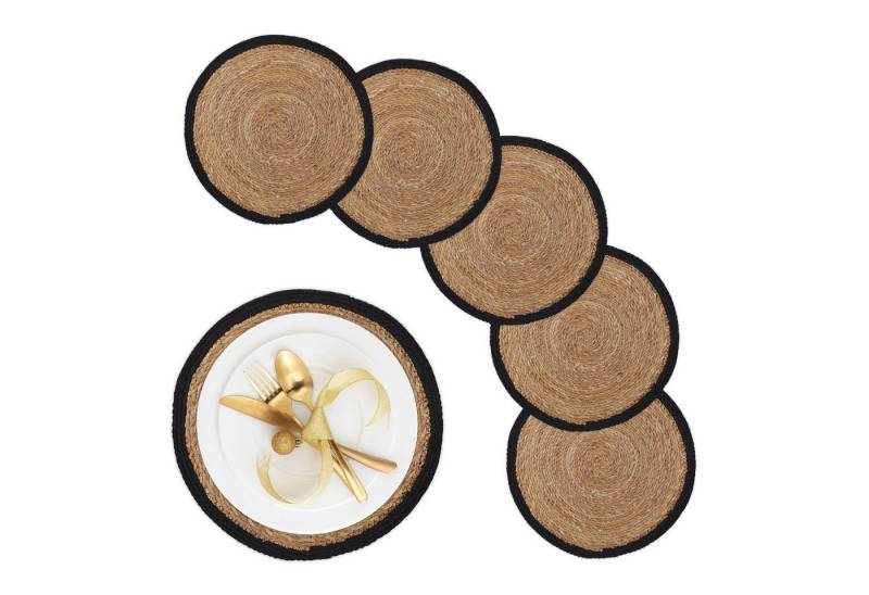 relaxdays Platzset Tischset 6-teilig Wasserhyazinthe von relaxdays