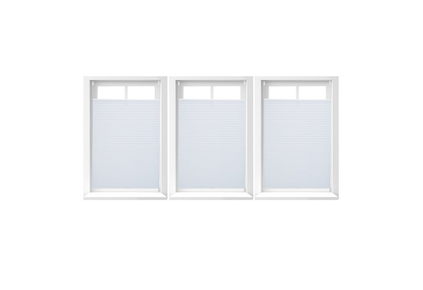 relaxdays Plissee 3 x Plissee Rollo weiß 80x130 cm von relaxdays