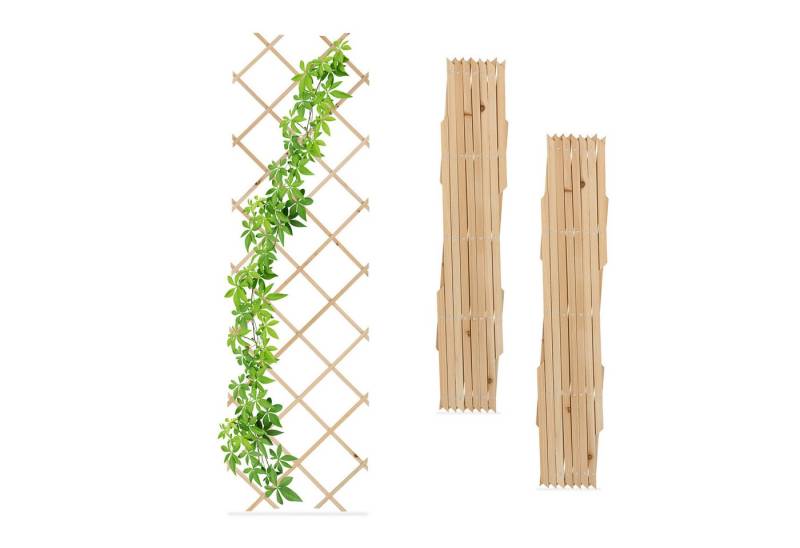 relaxdays Rankgitter Ausziehbares Rankgitter Holz 3er Set, 3er Set von relaxdays