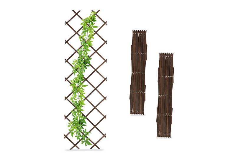 relaxdays Rankgitter Ausziehbares Rankgitter Holz 3er Set, 3er Set von relaxdays