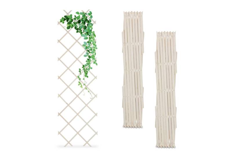 relaxdays Rankgitter Ausziehbares Rankgitter Holz 3er Set, 3er Set von relaxdays