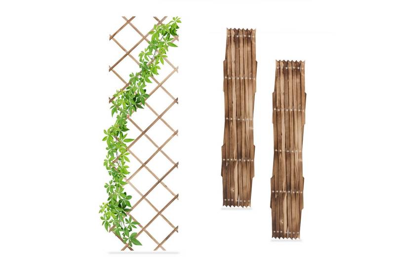 relaxdays Rankgitter Ausziehbares Rankgitter Holz 3er Set, 3er Set von relaxdays