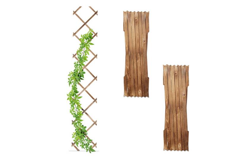 relaxdays Rankgitter Holz 3er Set ausziehbar 180cm, 3 St., 3er Set, Geflammt von relaxdays