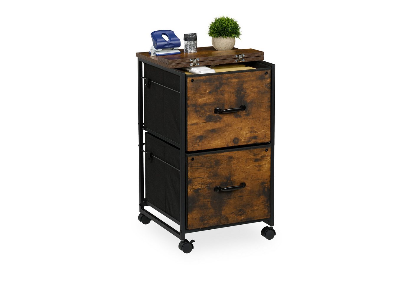 relaxdays Rollcontainer Industrial Rollcontainer 2 Schubladen relaxdays Rollcontainer Industrial Rollcontainer 2 Schubladen von relaxdays