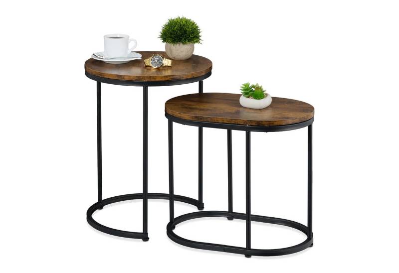 relaxdays Satztisch 2er Set Industrial Desig von relaxdays