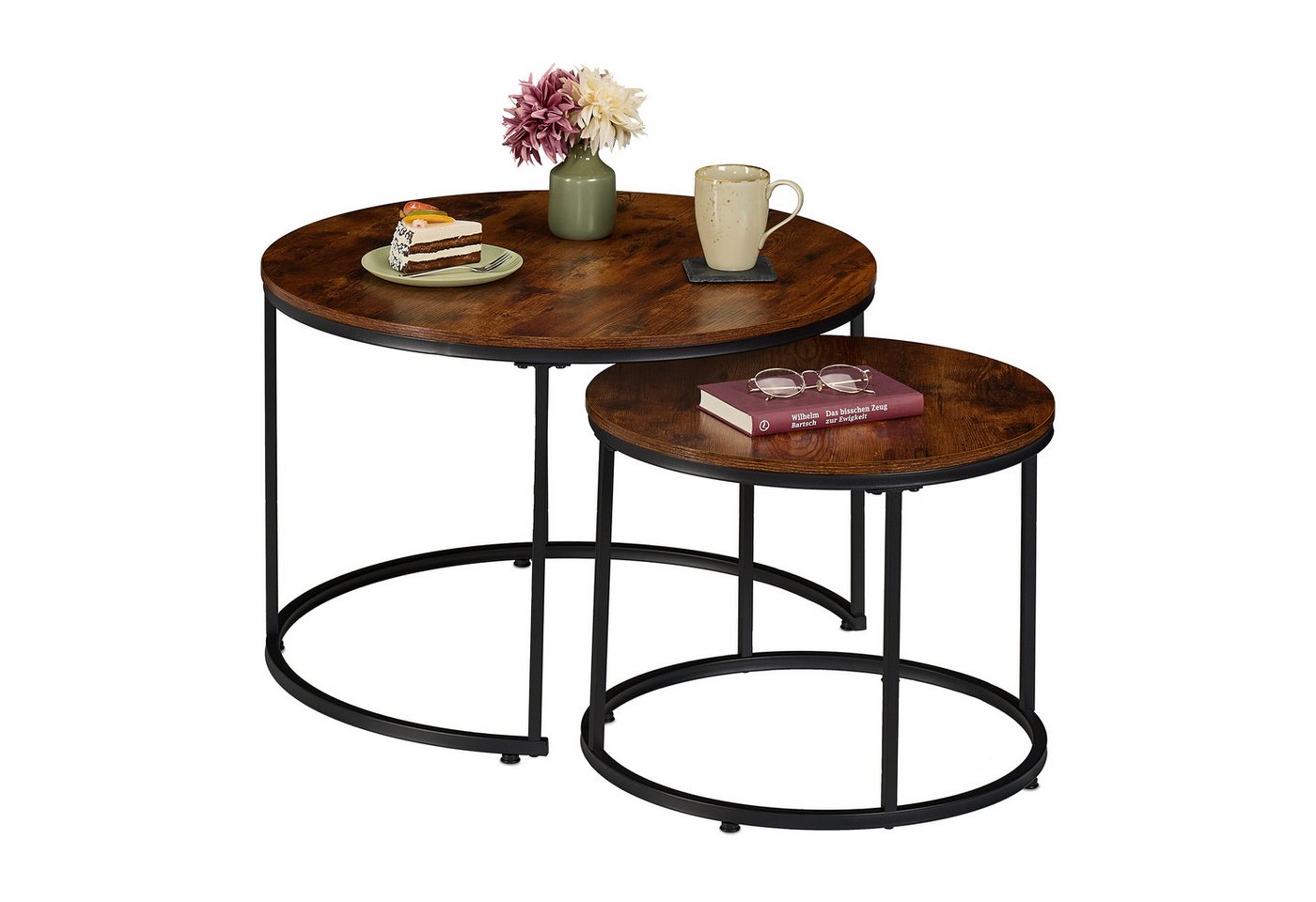 relaxdays Satztisch 2er Set Industrial Desig von relaxdays