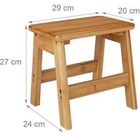 relaxdays Schemel RUSTICO natur, H: 27,0 cm von RELAXDAYS