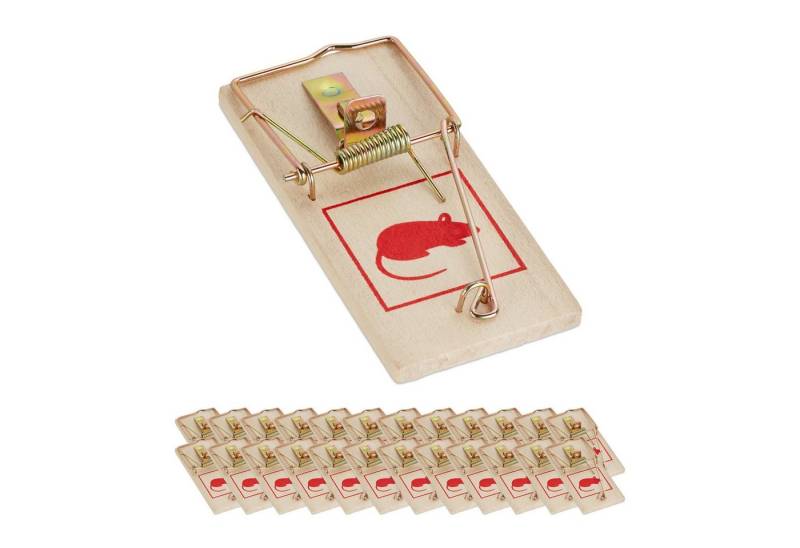 relaxdays Schlagfalle Mausefalle Holz im 25er Set von relaxdays