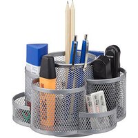 relaxdays Schreibtisch-Organizer silber Metall 7 Fächer 17,5 x 16,5 x 11,0 cm von RELAXDAYS