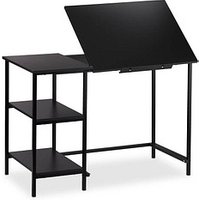 relaxdays Schreibtisch schwarz rechteckig, 4-Fuß-Gestell schwarz 110,0 x 55,0 cm von RELAXDAYS