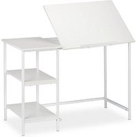 relaxdays Schreibtisch weiß rechteckig, 4-Fuß-Gestell weiß 110,0 x 55,0 cm von RELAXDAYS