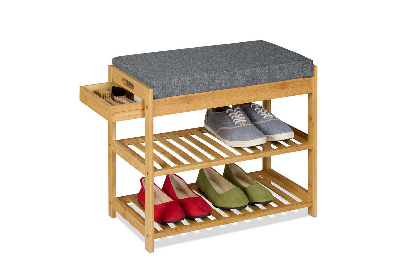 relaxdays Schuhbank mit Polster und Schublade von relaxdays