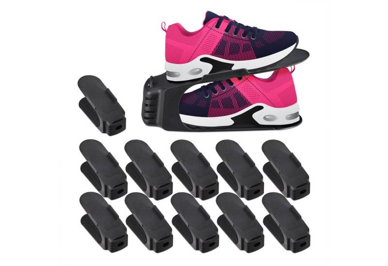 relaxdays Schuhregal 48 x Schuhstapler schwarz von relaxdays