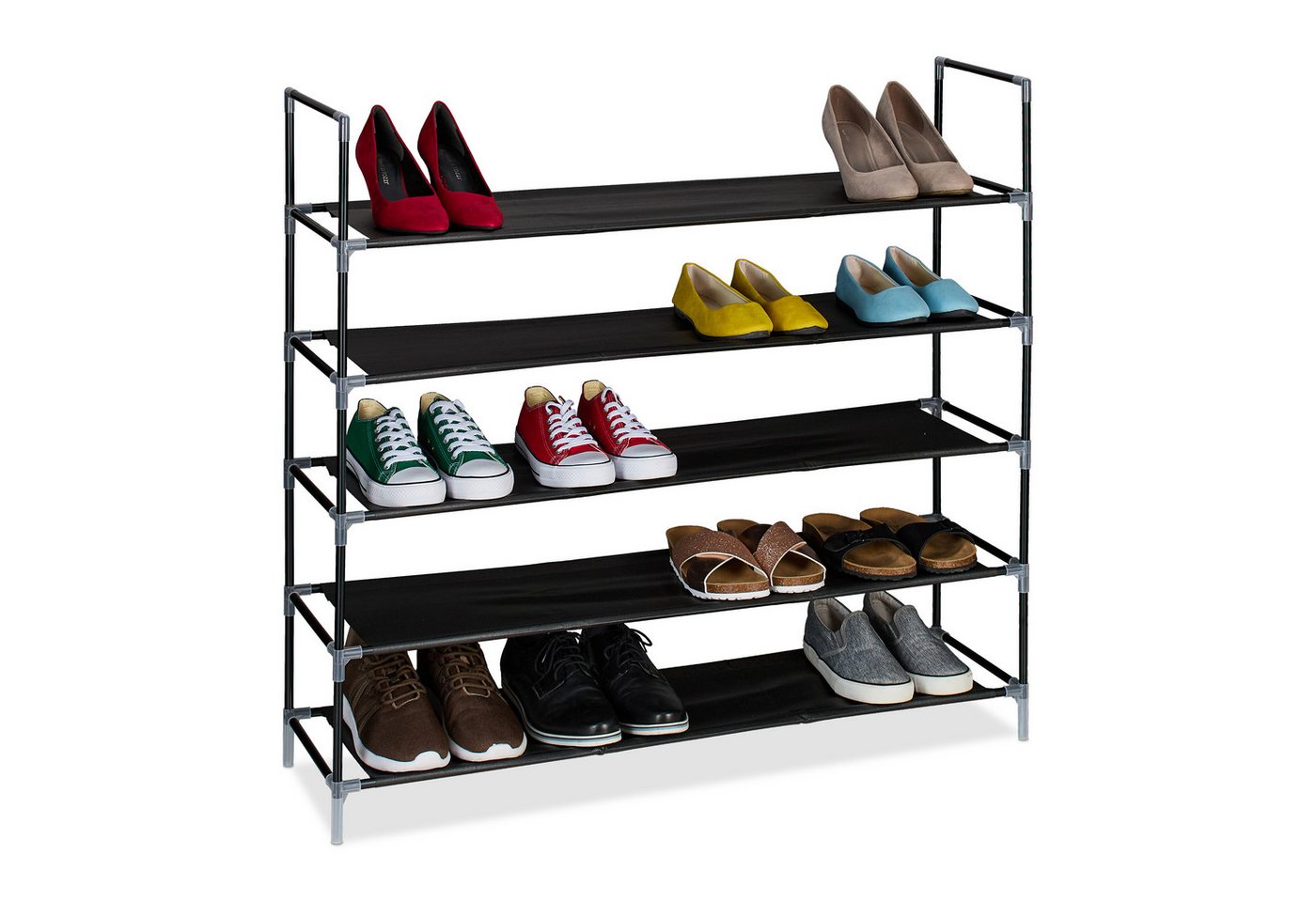 relaxdays Schuhregal mit Stoffebenen 1 m, 5 Ebenen relaxdays Schuhregal mit Stoffebenen 1 m, 5 Ebenen von relaxdays