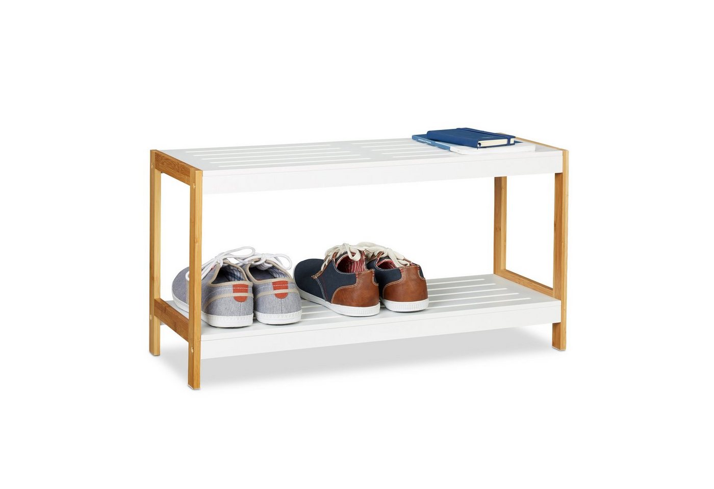 relaxdays Schuhregal Weiß Natur, 2 relaxdays Schuhregal Weiß Natur, 2 von relaxdays