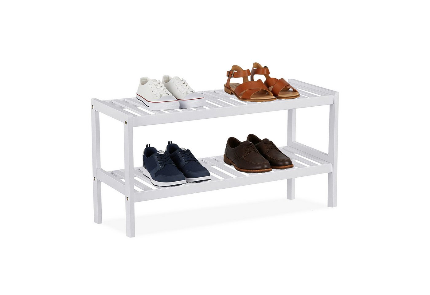relaxdays Schuhregal aus Bambus, weiß relaxdays Schuhregal aus Bambus, weiß von relaxdays