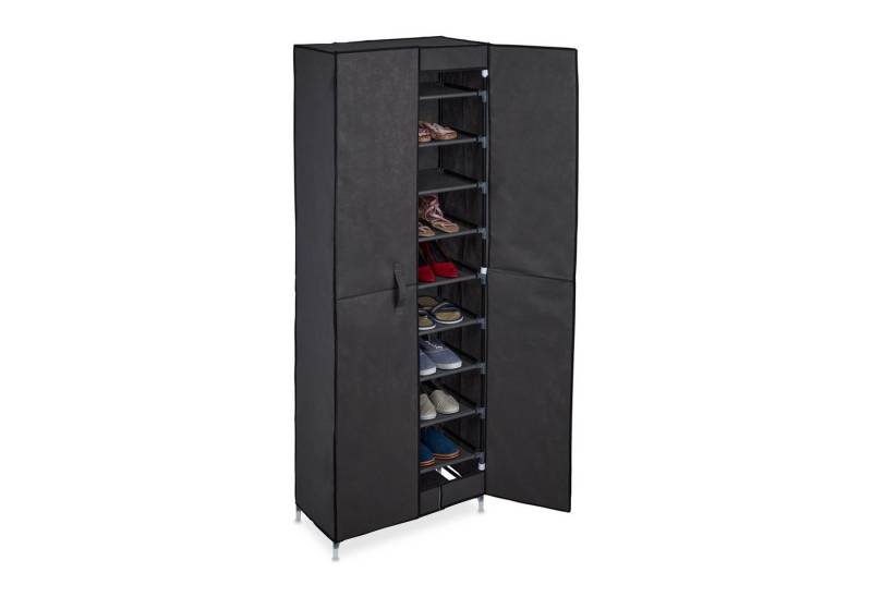 relaxdays Stoffschrank Schuhschrank Stoff 30 Paar Schuhe Anthrazit von relaxdays