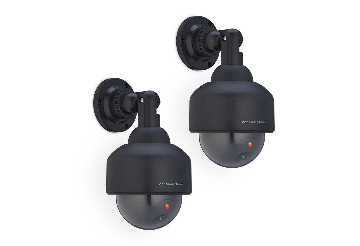 relaxdays Überwachungskamera Attrappe Schwarzer Kamera Dummy Dome-Form 2er Set (Set, 2er Set) von relaxdays