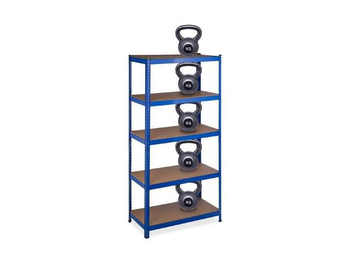 relaxdays Schwerlastregal 2 x Schwerlastregal blau, blau braun schwarz von relaxdays