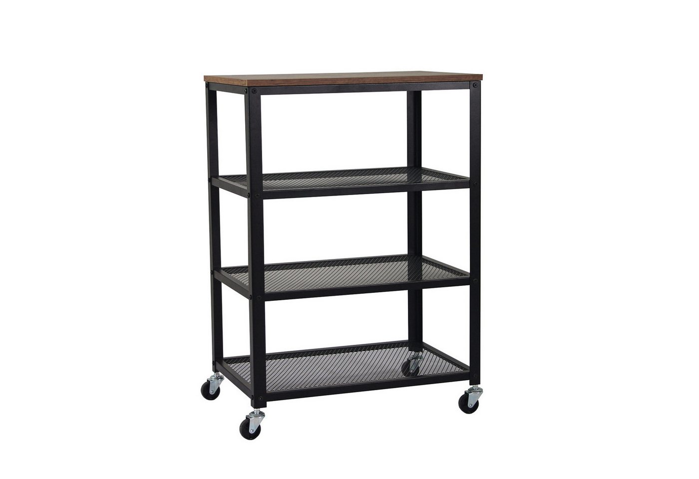 relaxdays Servierwagen Rollwagen 4 Ebenen Industrial, (1 St) von relaxdays