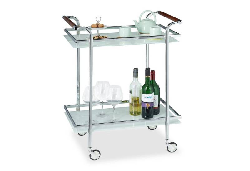 relaxdays Servierwagen Milchglas von relaxdays