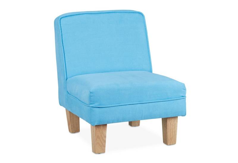 relaxdays Sessel Kindersessel mit Holzfüßen, blau von relaxdays