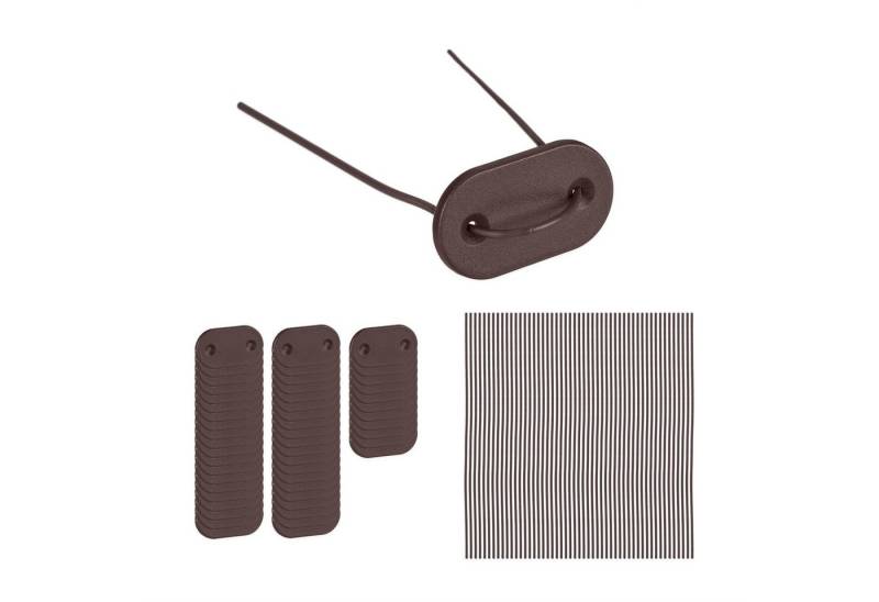 relaxdays Sichtschutzbefestigung Sichtschutz Befestigung im 52er Set, Braun von relaxdays