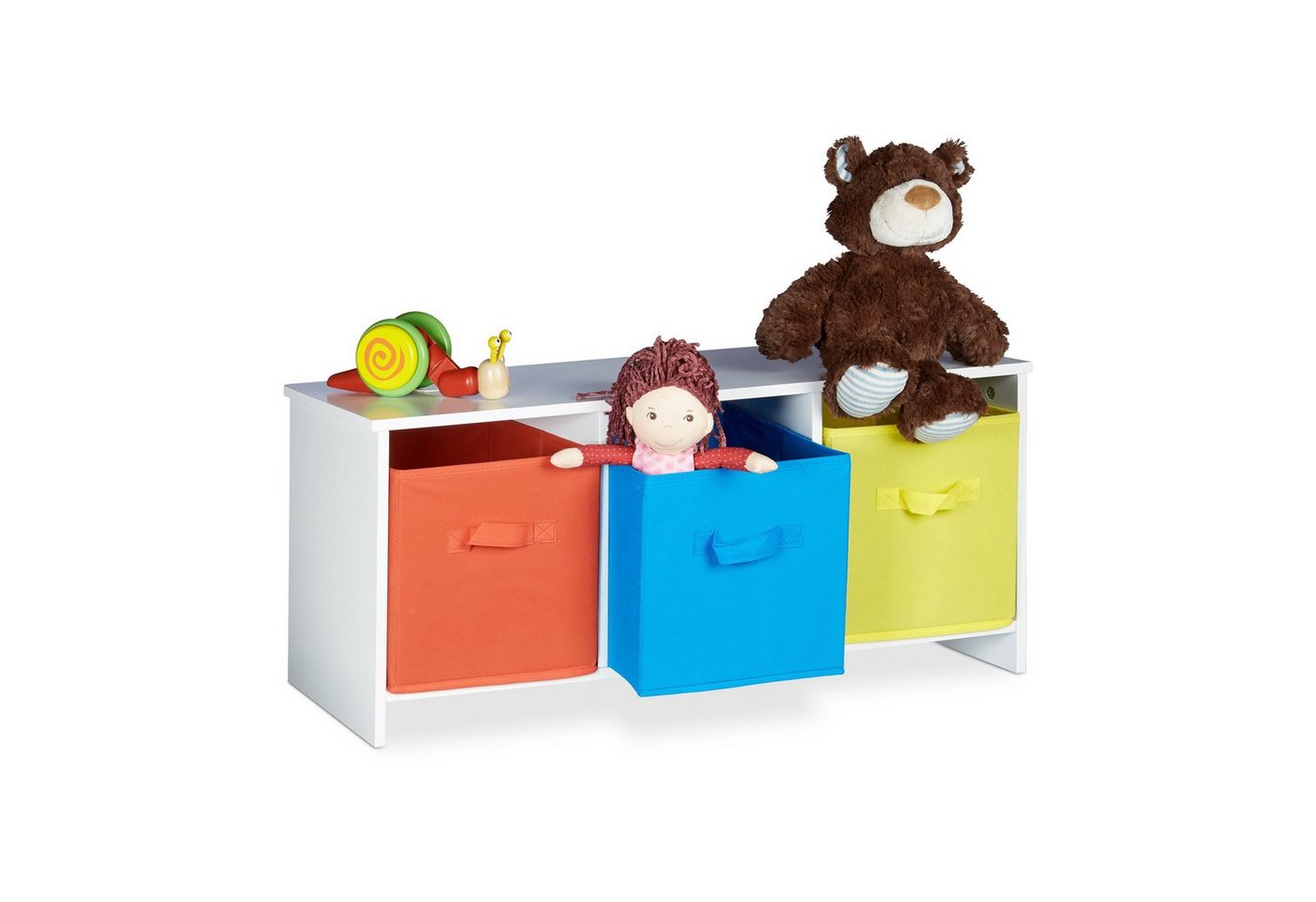 relaxdays Sitzbank Kindersitzbank mit Stauraum ALBUS von relaxdays