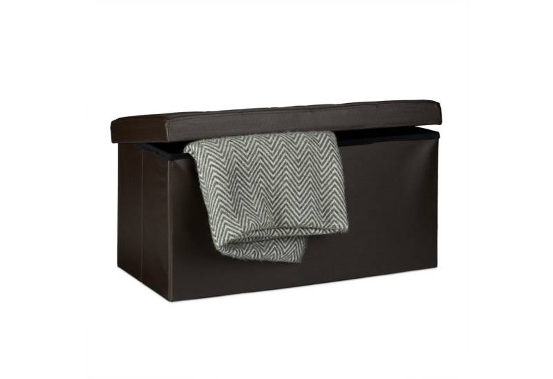 relaxdays Sitzbank mit Stauraum Kunstled, braun relaxdays Sitzbank mit Stauraum Kunstled, braun von relaxdays